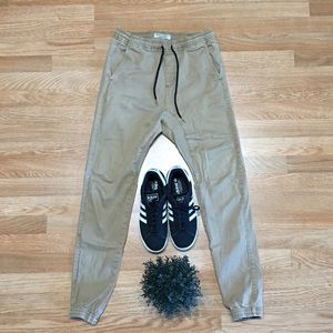 Men Tan Camel Brown Jogger Pants